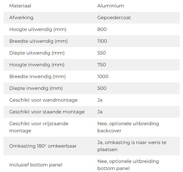 Evolar Evo-cover airco buitenunit omkasting Medium 1100x550x800mm